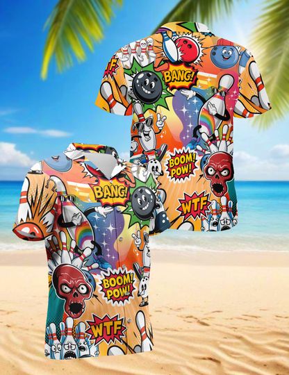 Discover Funny Bowling Unisex Hawaiian Shirt, Bowling Aloha Shirt, Sport Lover Summer Shirt