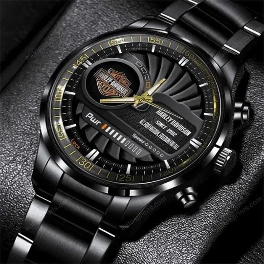Discover Harley Racing Davidsonn Motor Men Black Stainless Steel Watch Gift