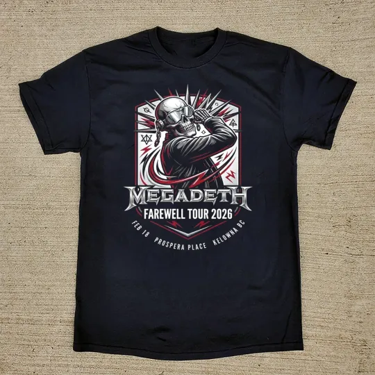 Discover Collection Megadeth Farewell Tour 2026 Cotton T Shirt Full Size S-5XL