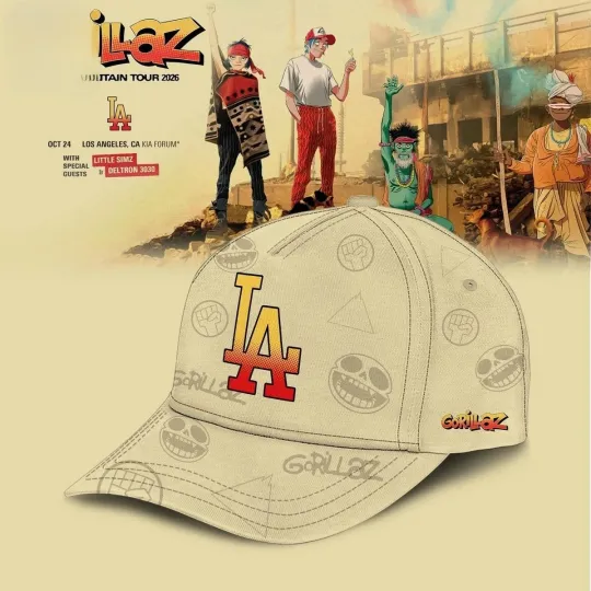 Discover Dodgers Gorillaz Mountain Tour 2026 Baseball Cap