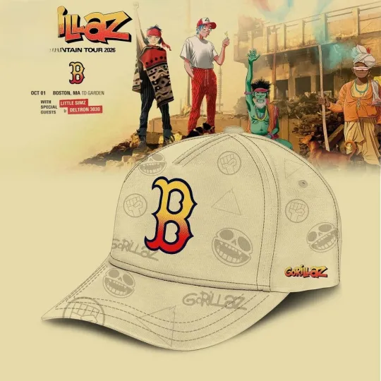 Discover Red Sox x Gorillaz The Mountain Tour 2026 Baseball Cap