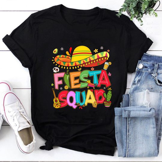 Discover Fiesta Squad Sombrero Hat Shirt, Cinco De Mayo Shirt, Funny Fiesta Party Shirt, Mexican Party Shirt, Let's Fiesta Shirt