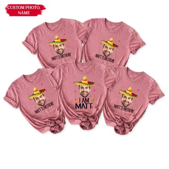 Personalized Cinco De Mayo Birthday Shirt, Custom Photo Fiesta Tee