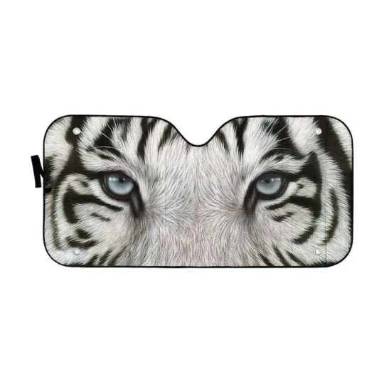 Discover White Tiger Eyes Car Sunshade