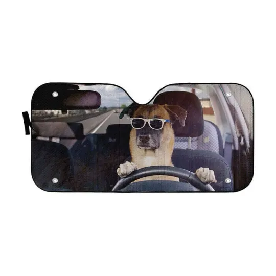 Discover Guard Dog Driving Custom Car Auto Sunshade
