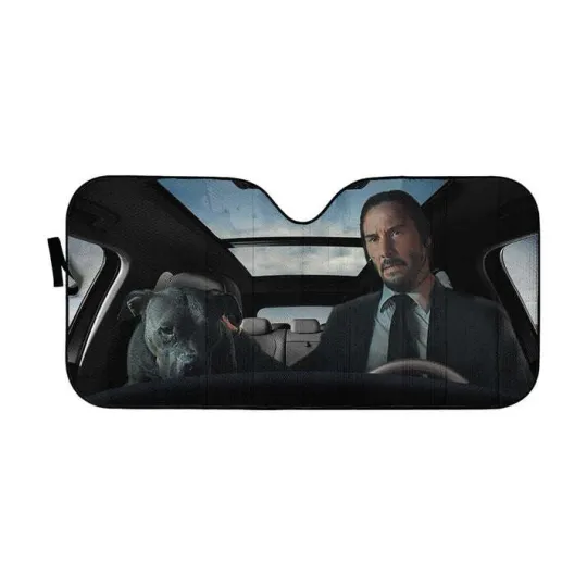Discover Custom Car Auto Sunshade John Wick With Dog