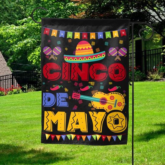 Discover Cinco de Mayo Gnome Garden Flag/Happy Cinco De Mayo Gnomes Garden Flag/Cinco De Mayo Garden Flag/Let's Fiesta Garden Flag OGQC19