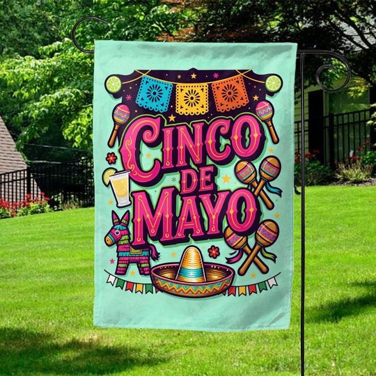 Discover Cinco De Mayo Garden Flag, Mexican Fiesta Party Decor, Colorful Cinco De Mayo Flag, Fiesta Outdoor Garden Decoration AYCK14