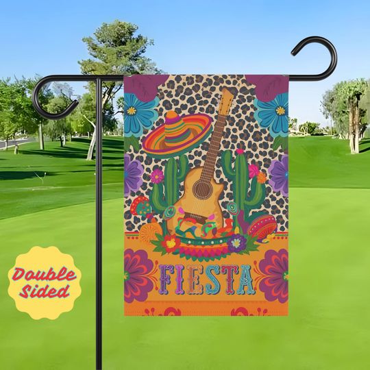 Discover Fiesta Garden Flag, Cinco De Mayo Yard Decor, Mexican Party Garden Sign, Colorful Cactus Outdoor Flag, Mexican Garden Flag, Best Gift Idea