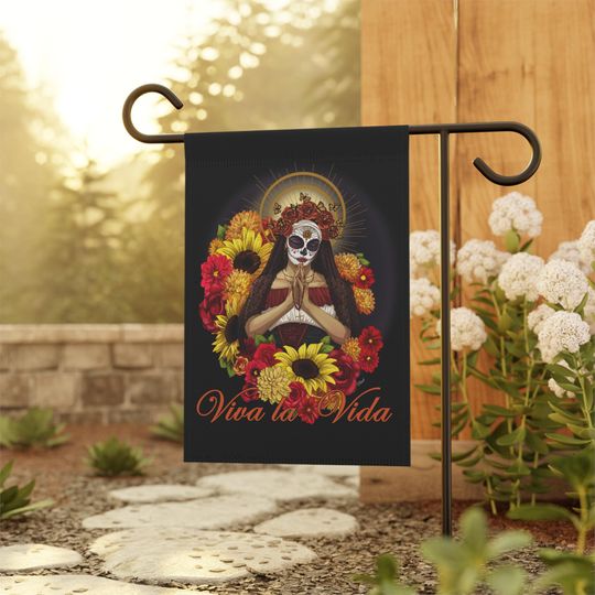 Discover Day of the Dead Garden Flag - Da de los Muertos House Banner for Outdoor Celebrations