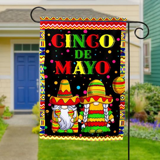 Discover Cinco de Mayo Gnome Garden Flag/Happy Cinco De Mayo Gnomes Garden Flag/Cinco De Mayo Garden Flag/Let's Fiesta Garden Flag OGPK21