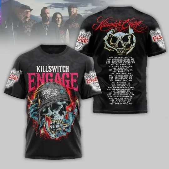 Discover Killswitch Engage Disarm The Descent 2025 Tour 3D T-Shirt