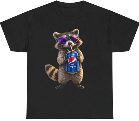 Raccoon Drinking Pepsi with Straw t-shirt gift for him/her, animal shirt gift