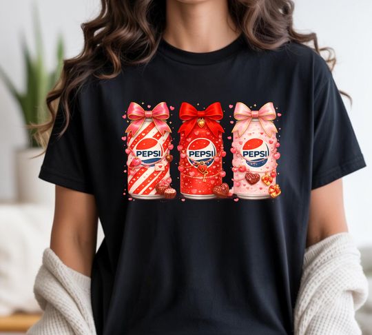Valentine Pepsi Shirt, Pink Coquette Soda Tee