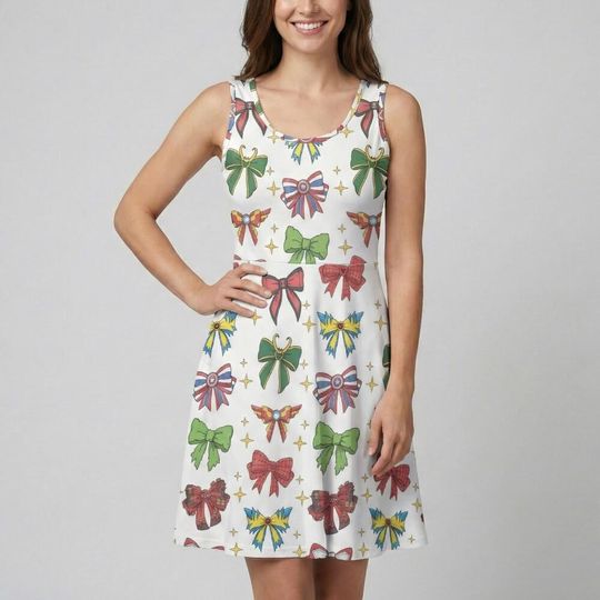 Comic Hero Ribbon Skater Dress, Marvel Avengers Coquette Outfit, Captain America Loki Bow Costume, Geeky Girl Disneybound Clothing