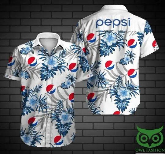 Discover Pepsi With Blue Floral White Hawaiian Shirt