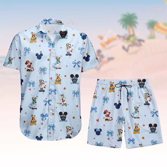 Discover Mickey Mouse Button Shirt Shorts, Disney Characters Button Shirt, Goofy And Friends Hawaii Shorts, Cartoon Hawaiian Shirt, Holiday Gift