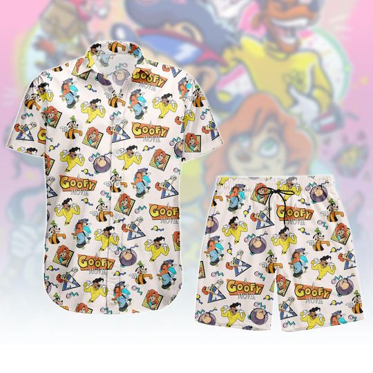 Discover Goofy Movie Button Shirt Shorts, Disney Goofy Button Shirt, Goofy Hawaii Shorts, Disney Character Hawaiian Shirt, Holiday Gift