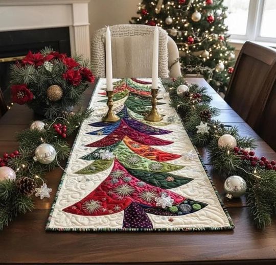 Discover Christmas Tree Table Runner Quilt Pattern  Modern Holiday