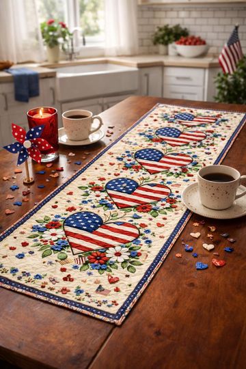 USA 250th Anniversary Table Runner Decor,4th of July Independence Day Gift,Patriotic USA Decor Gifts,House Warming Gifts,17762026 USA Gifts