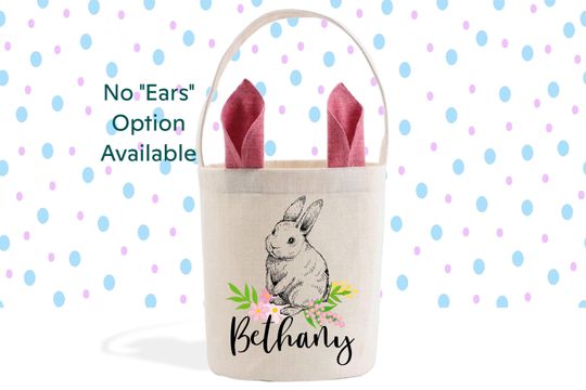 Easter Bunny Flowers, Personalized Easter Basket, Custom Gift Basket, Easter Bunny Bag