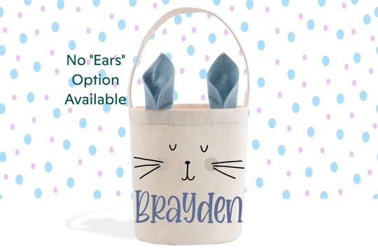 Boy's Personalized Easter Basket, Bunny Ears, Easter Gift Basket, Easter Basket, Easter Bunny Bag
