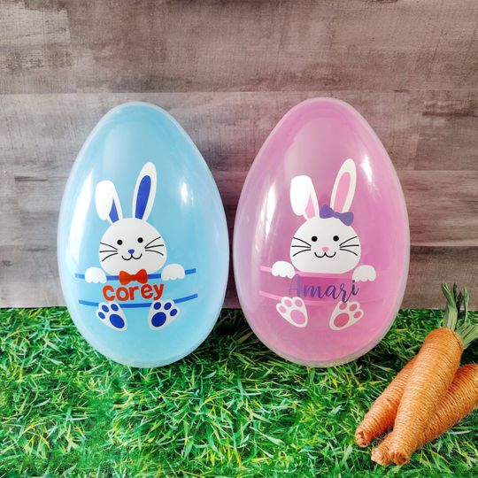 Personalized Jumbo Easter Egg, Fillable Easter Egg, Easter Egg Hunt, Kids Easter Gift, Easter Basket Stuffer, Kids Easter Egg, Easter Gift