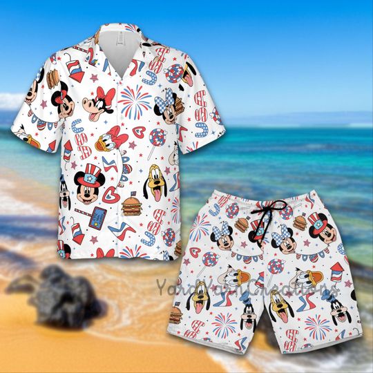 Discover 4th Of July Mickey Hawaiian Shirt, USA Celebration Tee, American Patriotic Family Disney shirt