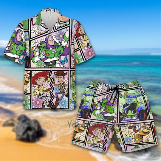 Discover Hawaiian Toy Story Theme Adult Shirt, Matching Summer Vacation Outfit, Woody Button Up