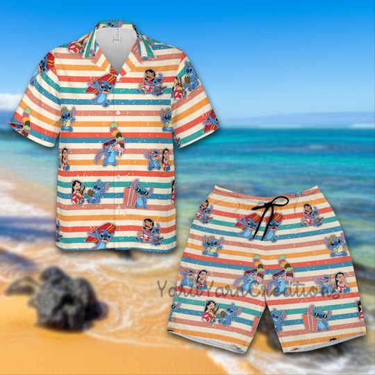 Discover Aloha Hawaiian Stitch Monster Adult Shirt, Matching Family Summer Vacation Outfit