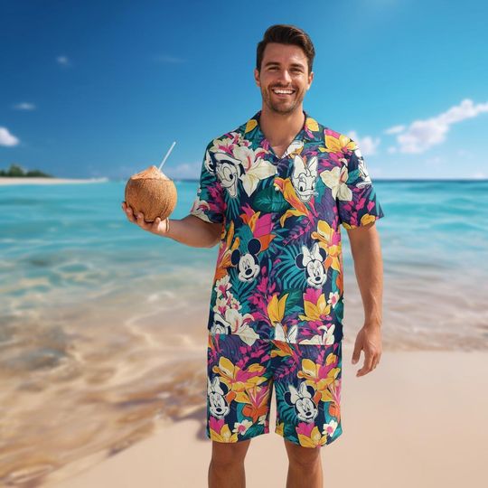 Discover Cartoon Hawaiian Disney Mouse Adult Shirt, Summer Vacation Trip