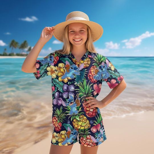 Discover Aloha Hawaiian Stitch Monster Adult Shirt, Summer Vacation Trip