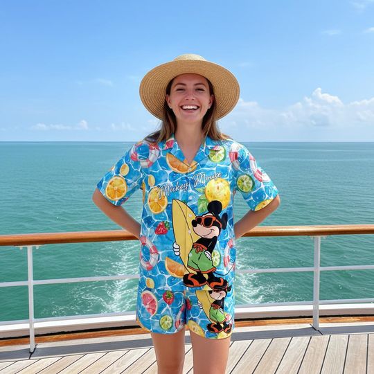 Discover Cartoon Aloha Hawaiian Mouse Adult Shirt, Summer Vacation