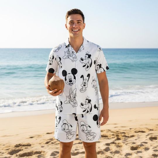 Discover Cartoon Mouse and Friends Sketch Adult Shirt, Disney Family trip 2026