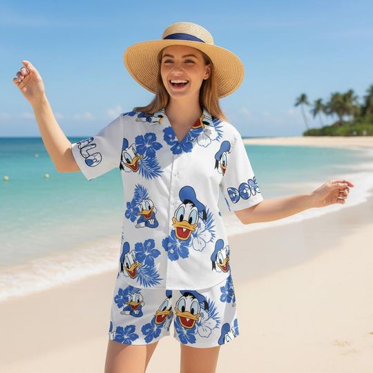 Discover Cartoon Hawaiian Disney Duck Adult Shirt, Duck Lover Tee, Family trip