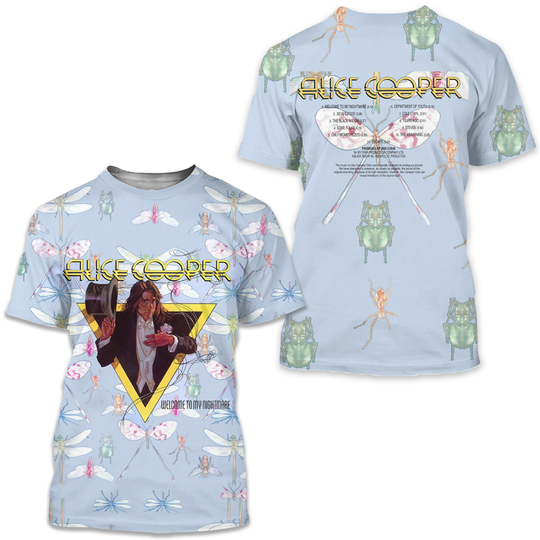 Alice Cooper Welcome To My Nightmare Album Cover AOP 3D T-Shirt Full Size