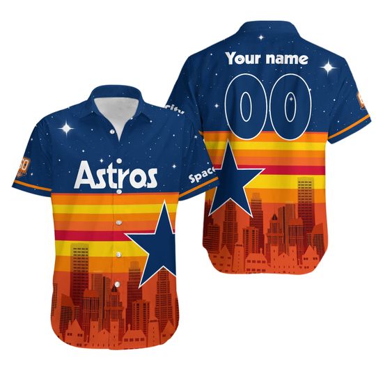 Houston Baseball Space City Custom Hawaiian Shirt, Astros Hawaiian Shirt, Gift for Fan