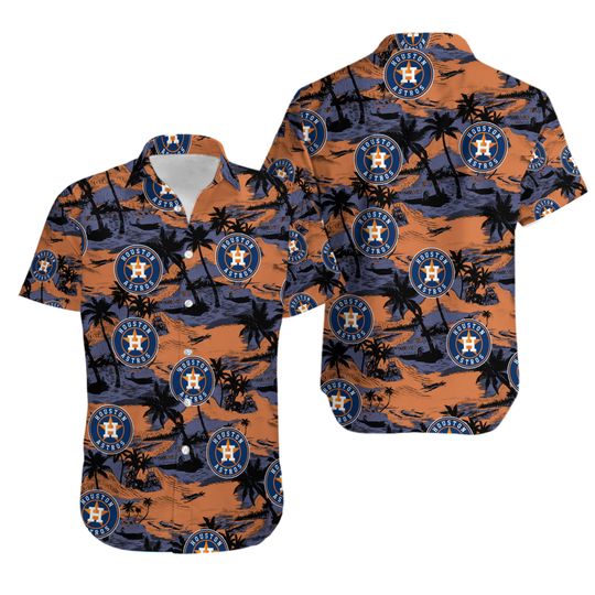 Houston Baseball Team Astross Hawaiian Button Down Shirt