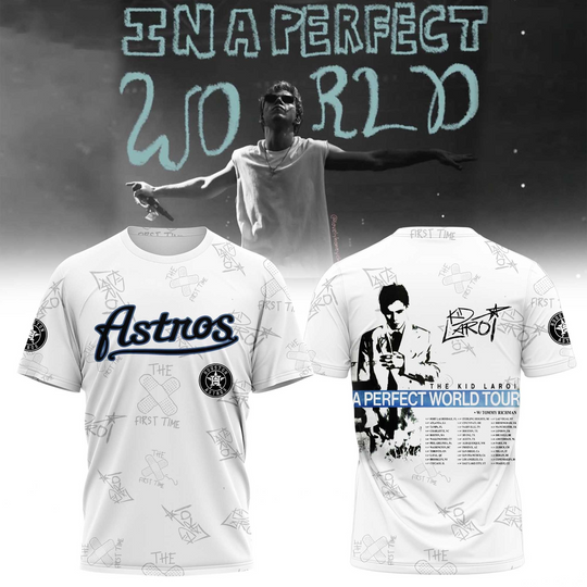 Discover MLB Crossover The Kid LAROI A Perfect World Tour Graphic T-Shirt