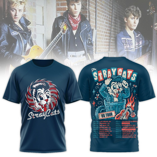Discover Premium Stray Cats Retro Rockabilly 2026 Tour 3D Shirt