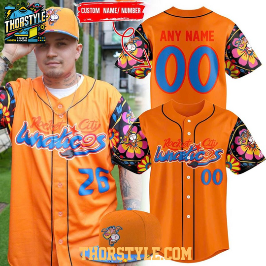 Discover Personalized Rocket City Trash Pandas Rawlings Orange Lunaticos 2026 Baseball Jersey