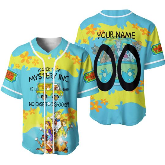 Scooby Doo Property Of Mystery Inc. No Case To Sppoky Personalized Baseball Jersey