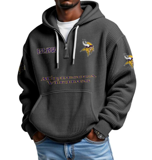 Minnesota - Quarter Zip Waffle Hoodie