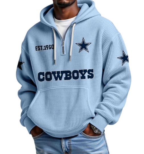 Dallas Cowboys Quarter Zip Waffle Hoodie