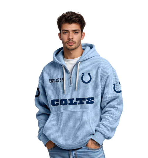 Discover Indianapolis Quarter Zip Waffle Hoodie