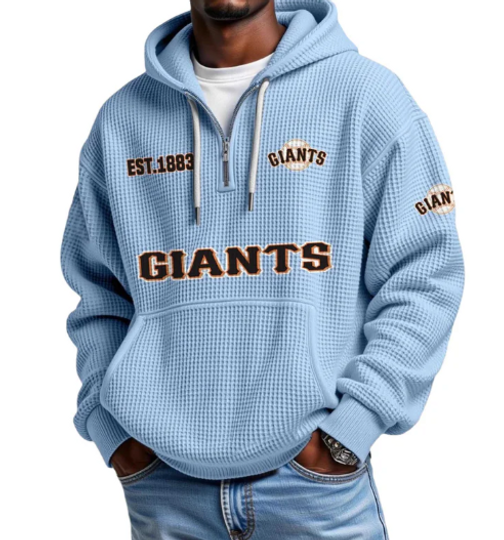 Giants Quarter Zip Waffle Hoodie