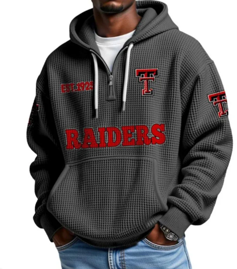 Raiders Quarter Zip Waffle Hoodie