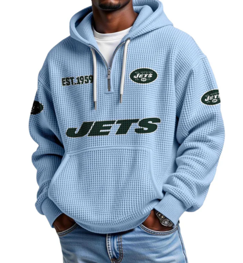 Jets Quarter Zip Waffle Hoodie