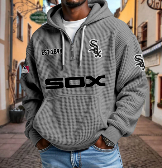 Chicago White Sox Quarter Zip Waffle Hoodie