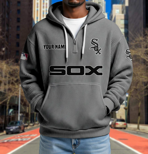 Chicago White Sox Quarter Zip Waffle Hoodie